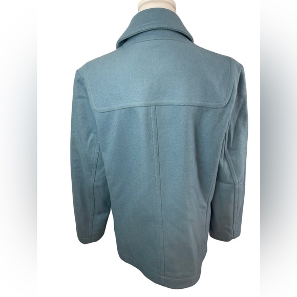 Gap Light Blue Wool Blend Pea Coat with front zip and toggle closure. - Picture 4 of 12